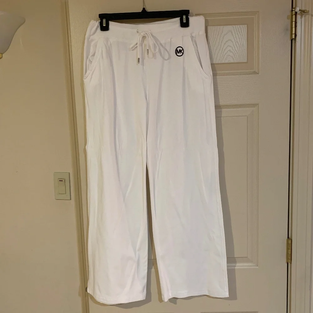 Michael Kors White Wide Leg Sweater Pants sz M